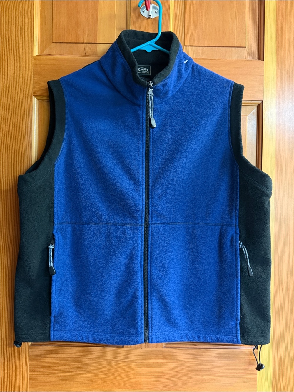 Men's Blue and Black Fleece Vest - Lightweight Layering